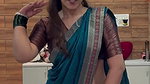 marathi sexy lady wide hip and navel in blue saree  2