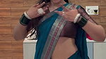 marathi sexy lady wide hip and navel in blue saree  2