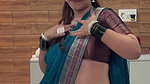 marathi sexy lady wide hip and navel in blue saree  2