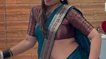 marathi sexy lady wide hip and navel in blue saree  2
