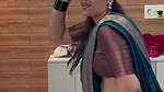 marathi sexy lady wide hip and navel in blue saree  2