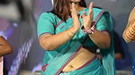 Nepali fleshy teacher open navel show in blue saree  2