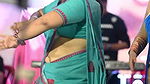 Nepali fleshy teacher open navel show in blue saree  2