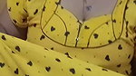 Sexy lady in yellow nighty seducing boobs thigh show2