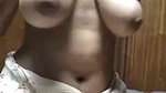 Horny babe shaking her shaggy tits and pressing play