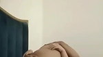Lover enjoying fucking from behind and pressing boobs hard