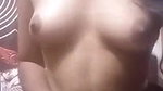 Cute babe strip her bra to show pokie boobs 2