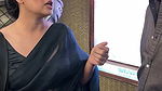 Bengali actress big deep navel hole in black transparent saree2
