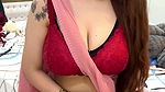 hot insta sensation desi girl big breasts ,deep navel in pink saree2
