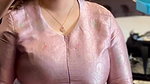 aimy rosmy hige breasts in tight pink dress2