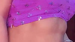 Chandini sexy bid deep navel hole in violet dress 2