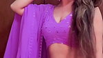 Chandini sexy bid deep navel hole in violet dress 2