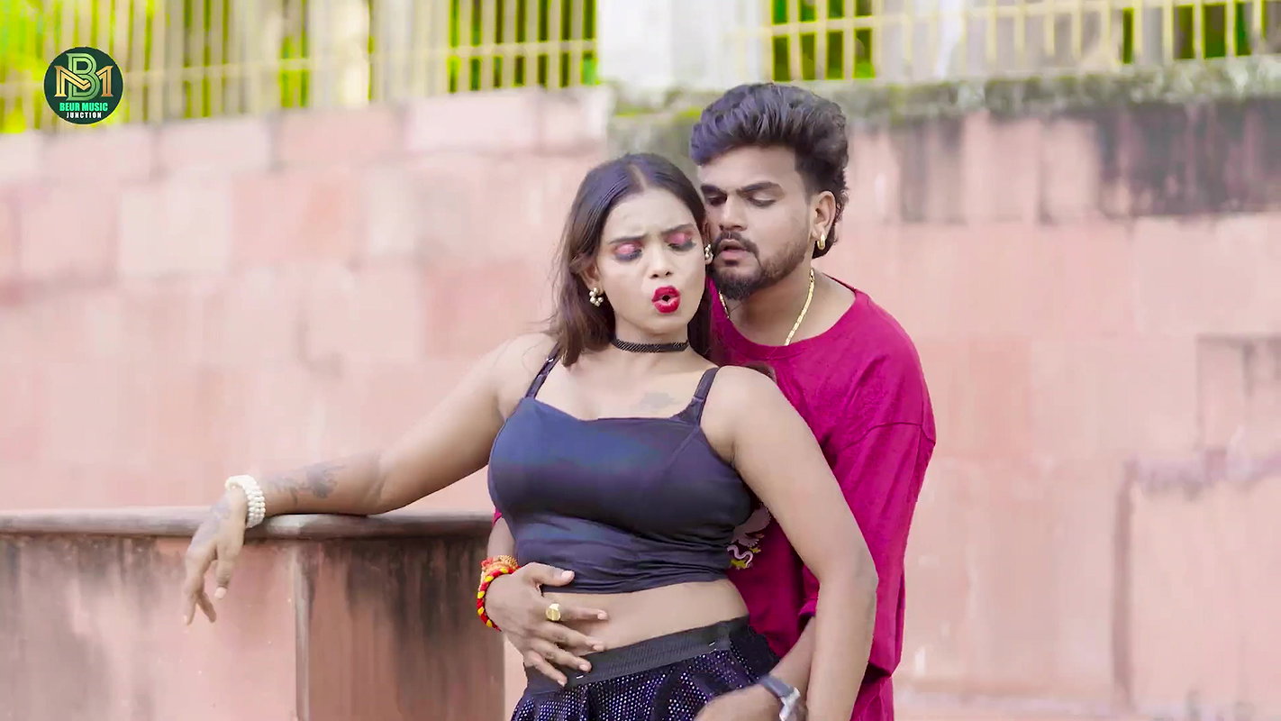 Busty girl big boobs grabbed & pressed hard many times, deep cleavage show,navel grab 2