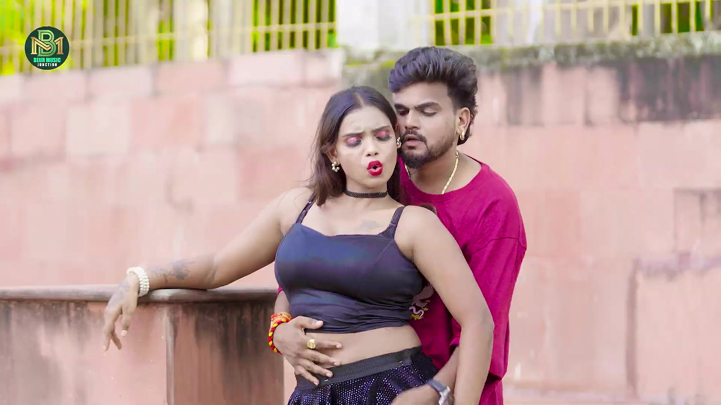 Busty girl big boobs grabbed & pressed hard many times, deep cleavage show,navel grab 4