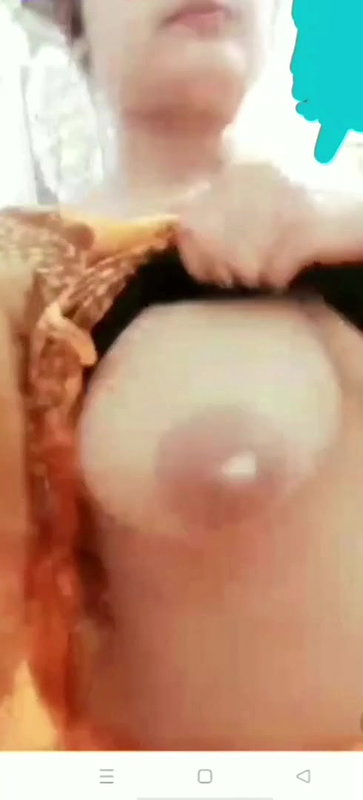 Cute gf little shy to showing her big melons in video call 2