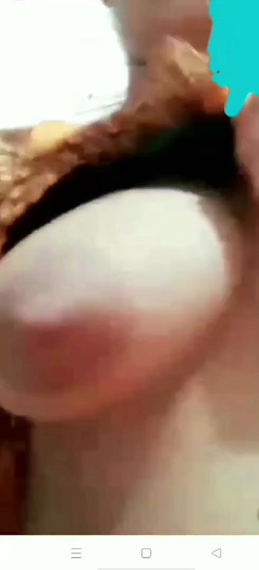 Cute gf little shy to showing her big melons in video call 2