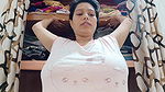 Busty desi lady huge tits hanging in white tshirt wihtout bra and nipples 2