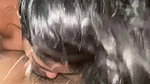 Sexy horny babe giving blowjob take full dick in mouth