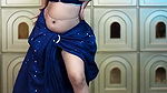 hot desi belly dancer in blue costume