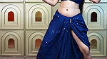 hot desi belly dancer in blue costume