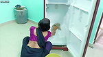 Indian Aunty Rupa Hottest Ass & Hip Show Fridge Cleaning Vlog