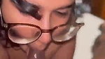 Horny girlfriend giving pleasure blowjob