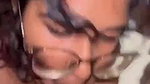 Horny girlfriend giving pleasure blowjob