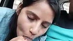 Horny Girlfriend Sucking Boyfriend Cock In Car