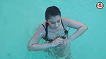 Beautiful Insta Model WonderLust wet Boobs show Latest Exclusive seductive photoshoot in swimming pool