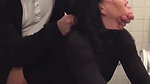 Husband watching his wife get Fucked by another man in the bathroom
