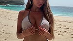 Sexy GF love showing her Boobs on a beach