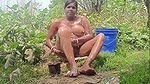 Big Boobs Village Bhabi Bathing Outdoor on VC