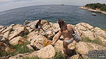 Nebraska Coeds with Abbie Storm & Vanessa Klein in Nude Beach Picnic Eating Lunch With Dora And Vanessa Klein