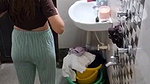 Neighbor girl boobs show before bathing