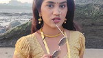 Beautiful girl awesome navel and boobs in blouse