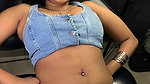 Cute chubby girl closeup navel and boobs armpit show navel piercing