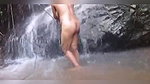 Desi Aunty Bathing Nude in Waterfalls