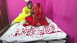 Newly married indian first night Sex and romance video, boobs press removal saree blouse