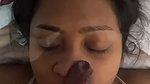 Huge facial cum upon mouth watery blowjob by wife