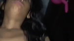 Cute girl giving blowjob to het boyfriend under bed cover