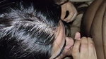 Hot girl in blanket gives blowjob to her boyfriend
