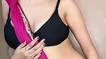 NIDHI SHARMA SEDUCTIVE IN BRA BLOUSE SAREE TEASE