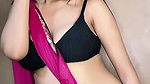 NIDHI SHARMA SEDUCTIVE IN BRA BLOUSE SAREE TEASE
