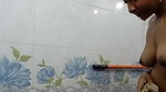 Bengali babe bathing with tease boobs pressing