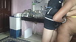 Indian Desi bhabhi fucked in kitchen with missionery and big cum on ass