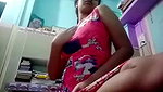 Sexy horny desi babe pressing hard boobs out