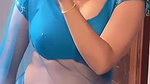Beautiful sexy girl seducing in transparent saree hot navel and boob show 22