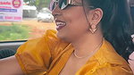 Actress Srusti Dange hot boobs jiggling in car 22