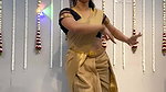 dusky desi lady sexy navel in golden saree 22