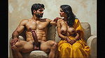 Indian girl with russian model and her boyfriend big massive cock inside indian pussy